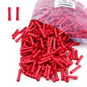 BV38 25-35mm Red Electrical Vinyl Insulated Crimping Wire Splice Copper Butt and Parallel Terminal Sleeves Connectors