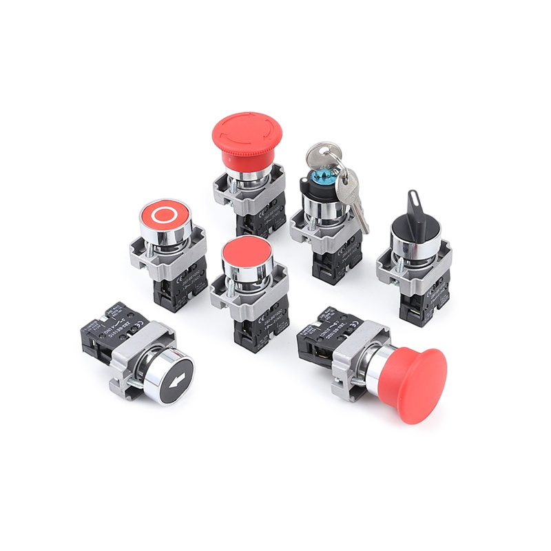 XB2 NONC Momentary Spring Latching Push Pull Large Red Mushroom Key Selector Knob Rotary Start Emergency Stop Push Button Switch