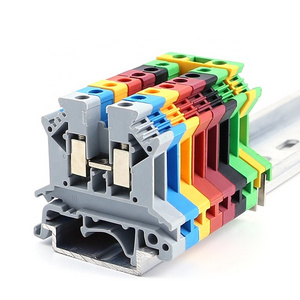 Plastic Nylon PA66 UK 2.5B Universal Installation Panel Mounted Feed Through Screw Cage DIN Rail Screw Electric Terminal Block