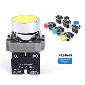 XB2-BA51 1NO Flush Flat Spring Return Latching Self-Locking Resetting 22mm Explosion Proof Latching Push Button Switch