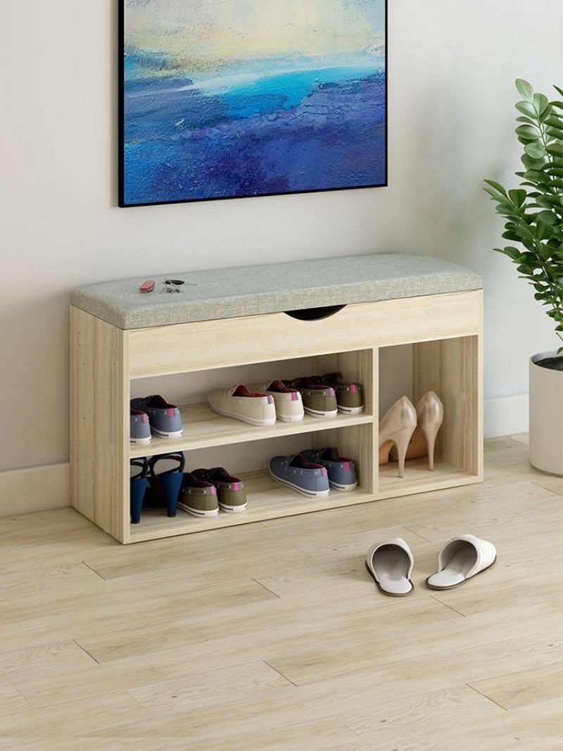 YQ JENMW Shoe Rack Home Small Province Space Door Change Shoe Bench Multi-Function Assembly Economy Simple Shoe Cabinet