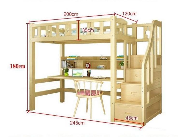 YQ JENMW Bedroom Furniture Solid Wood Children Up and Down Colorful Bunk Bed