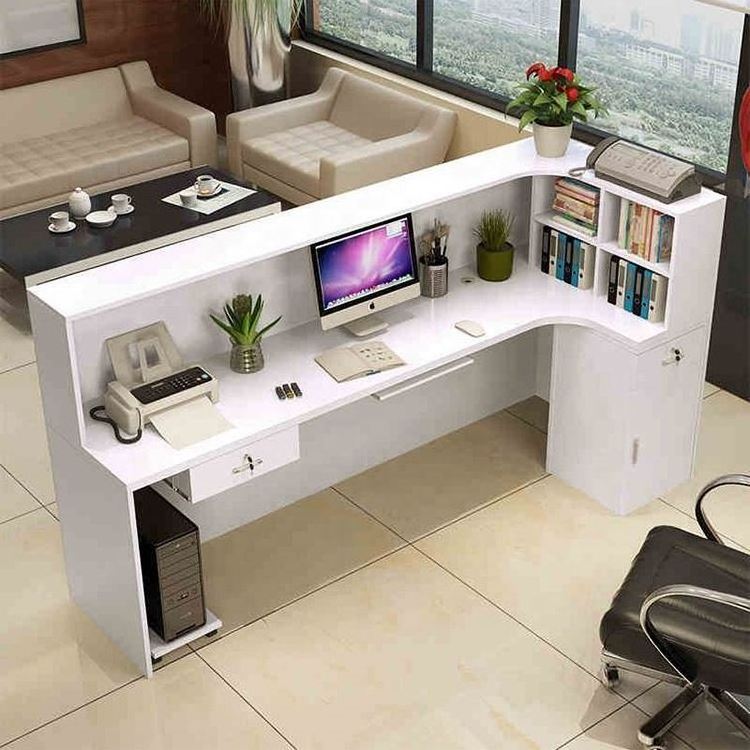 YQ JENMW Morden L-shaped White Office Workstation Corner Computer Desk