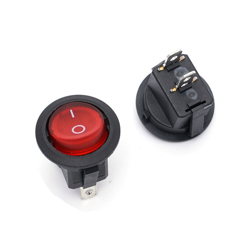 kcd2-106A-101Wholesale 2pin rleil 23mm Diameter Round ON-OFF electric rocker switch waterproof switch DIA23 ROUND ROCKER SWITCH