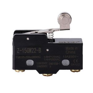 Short Roller Lever Automotive Micro Limit Switch,Z-15GW22-B Black Micro Switch With Screw Terminals