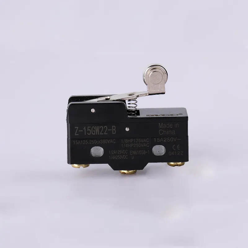 Short Roller Lever Automotive Micro Limit Switch,Z-15GW22-B Black Micro Switch With Screw Terminals