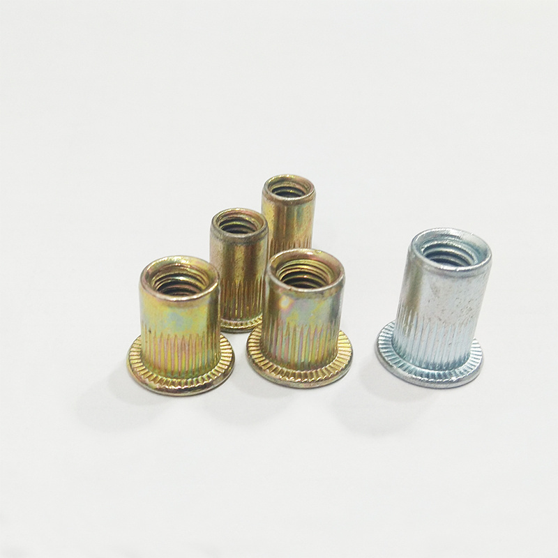 China wholesale pop flat head blind rivet pressure threaded inserts 10mm m4 m5 m6 m8 m3 m12 carbon steel rivet nut