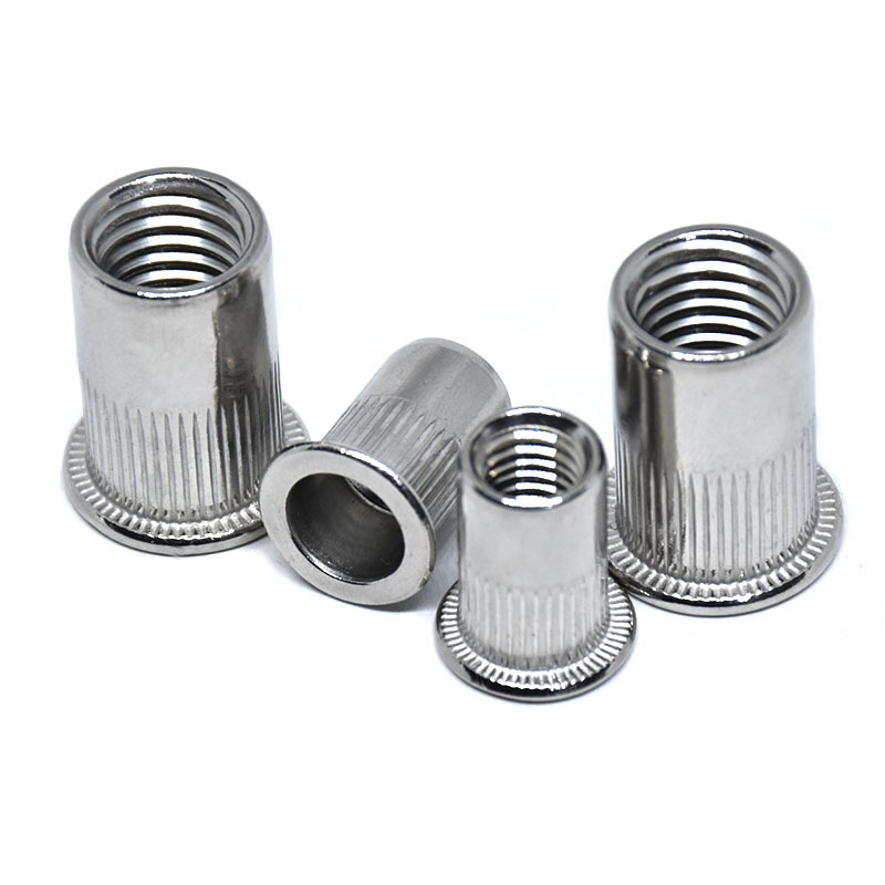 China wholesale pop flat head blind rivet pressure threaded inserts 10mm m4 m5 m6 m8 m3 m12 carbon steel rivet nut