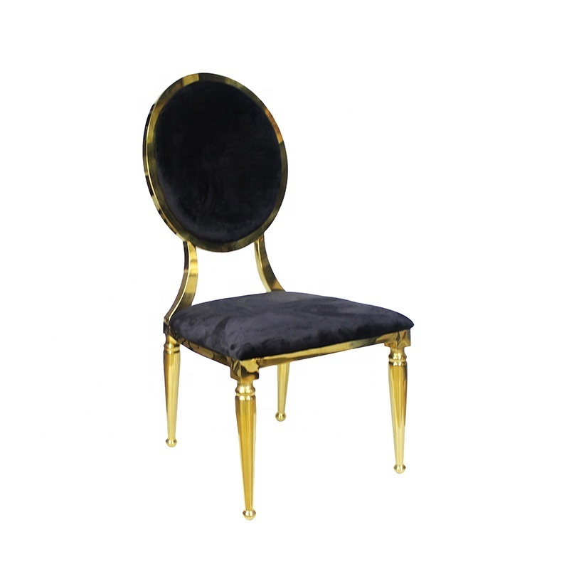 Black metal wedding hall banquet chair