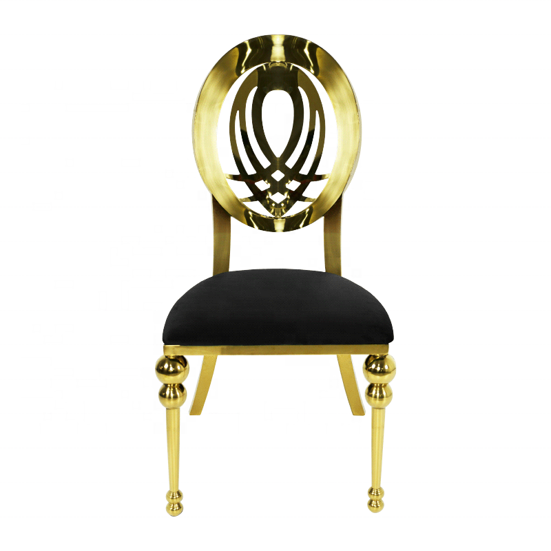 Black metal wedding hall banquet chair