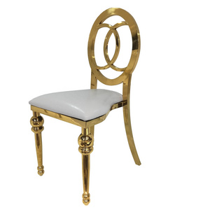 Wholesale high quality infinity gold stainless steel banquet chair