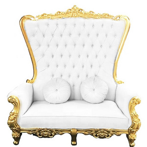 Different color options wide bride and groom throne chair for wedding 2 seats