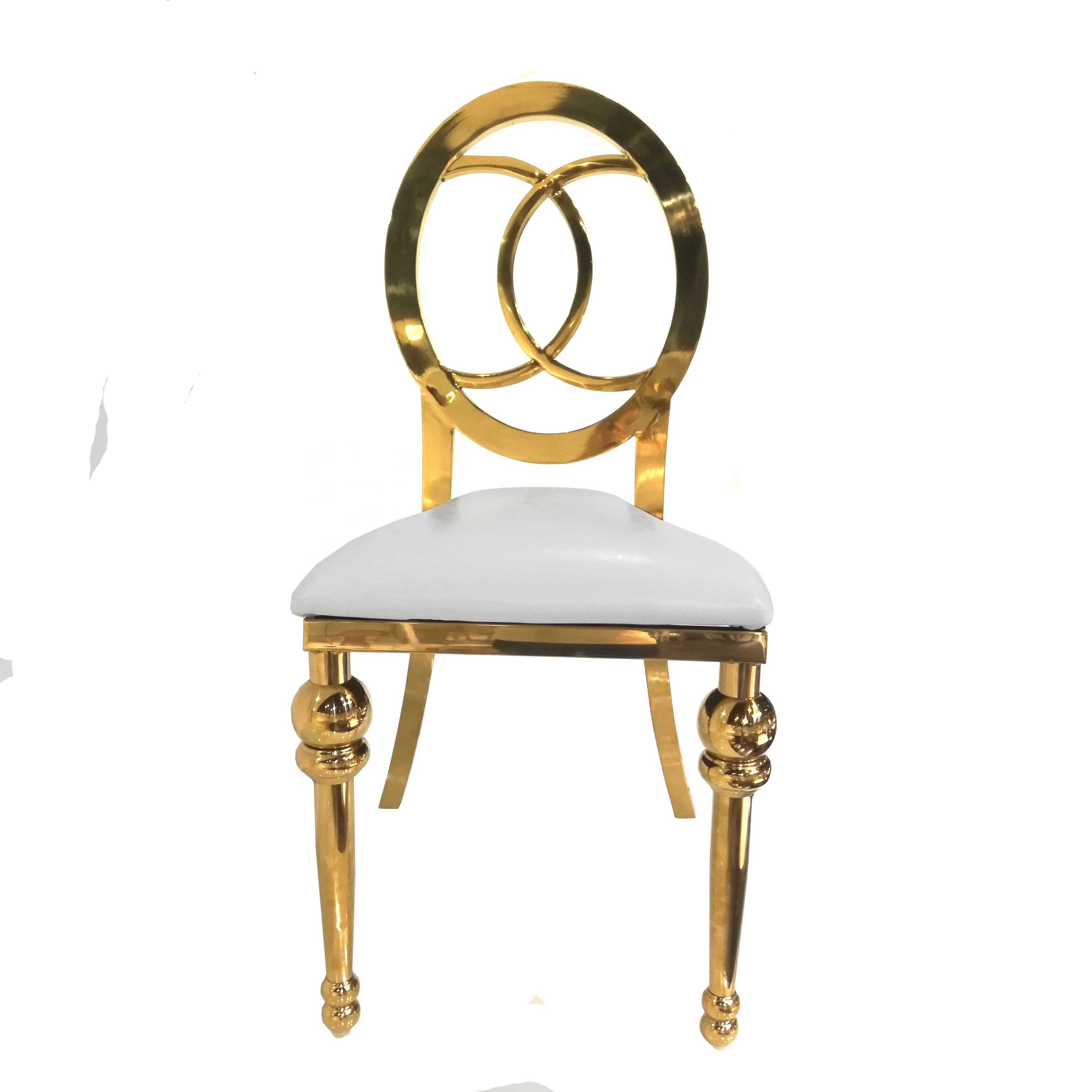 Wholesale high quality infinity gold stainless steel banquet chair