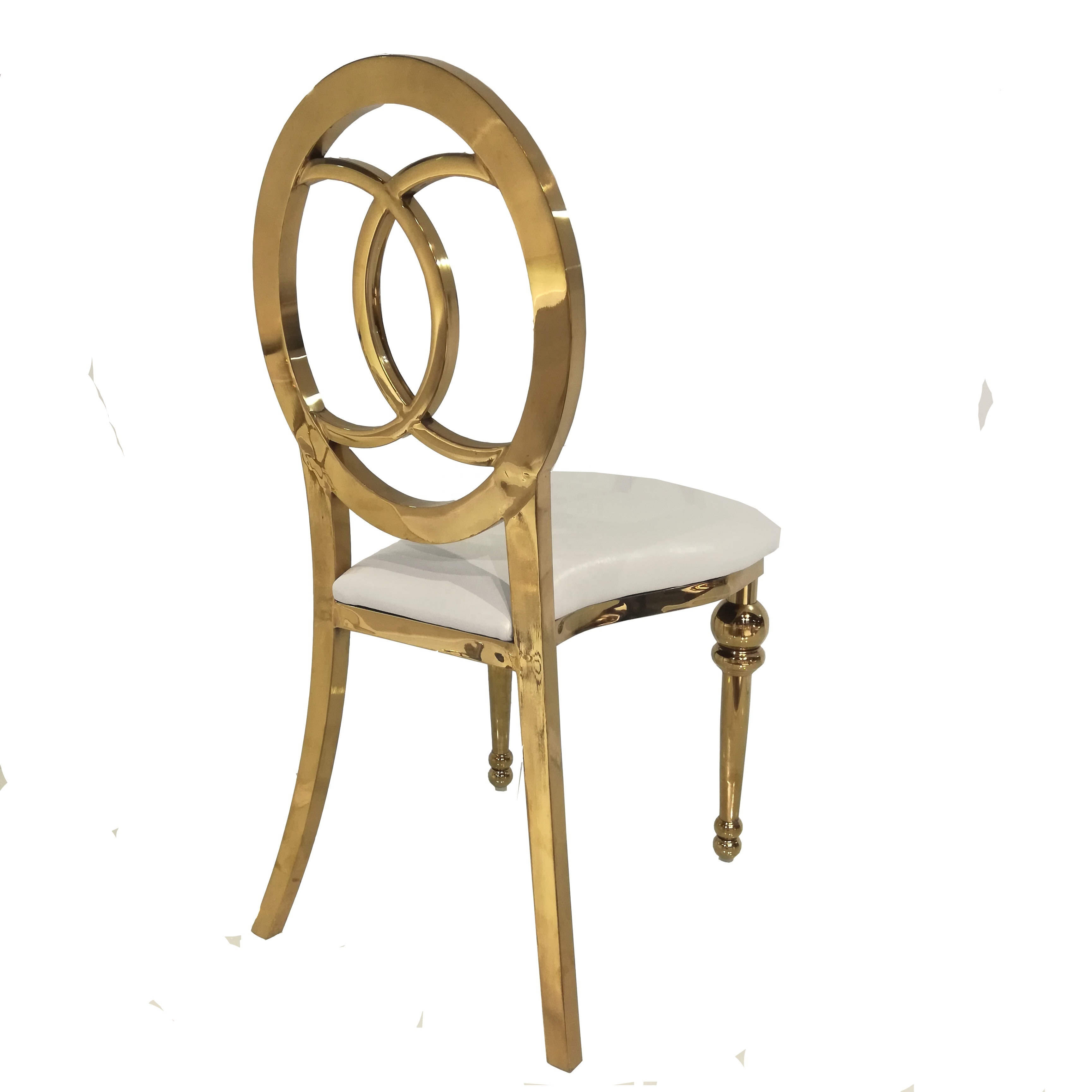 Wholesale high quality infinity gold stainless steel banquet chair