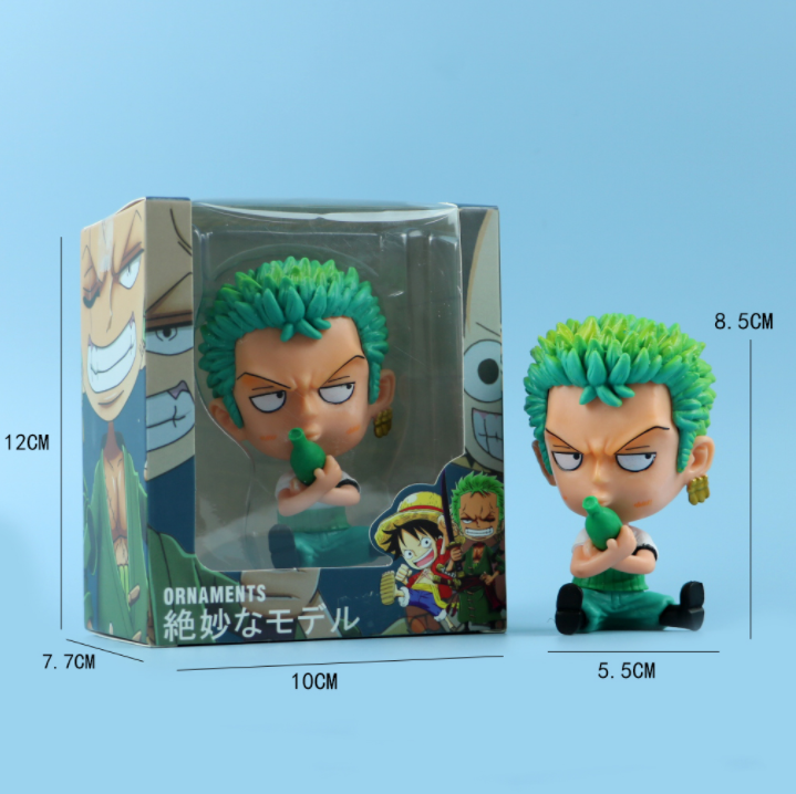 Popular product One pieces 9cm Mini Luffy Roronoa Zoro PVC Anime resin Model Toy Anime action Figures