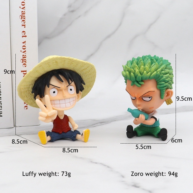 Popular product One pieces 9cm Mini Luffy Roronoa Zoro PVC Anime resin Model Toy Anime action Figures