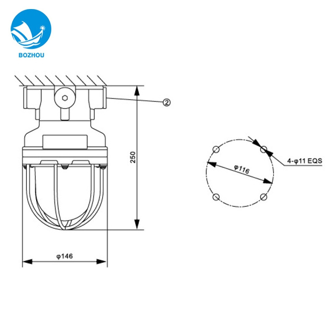 CFD1 100w 220v industrial E27 aluminum incandescent explosion proof pendant work light