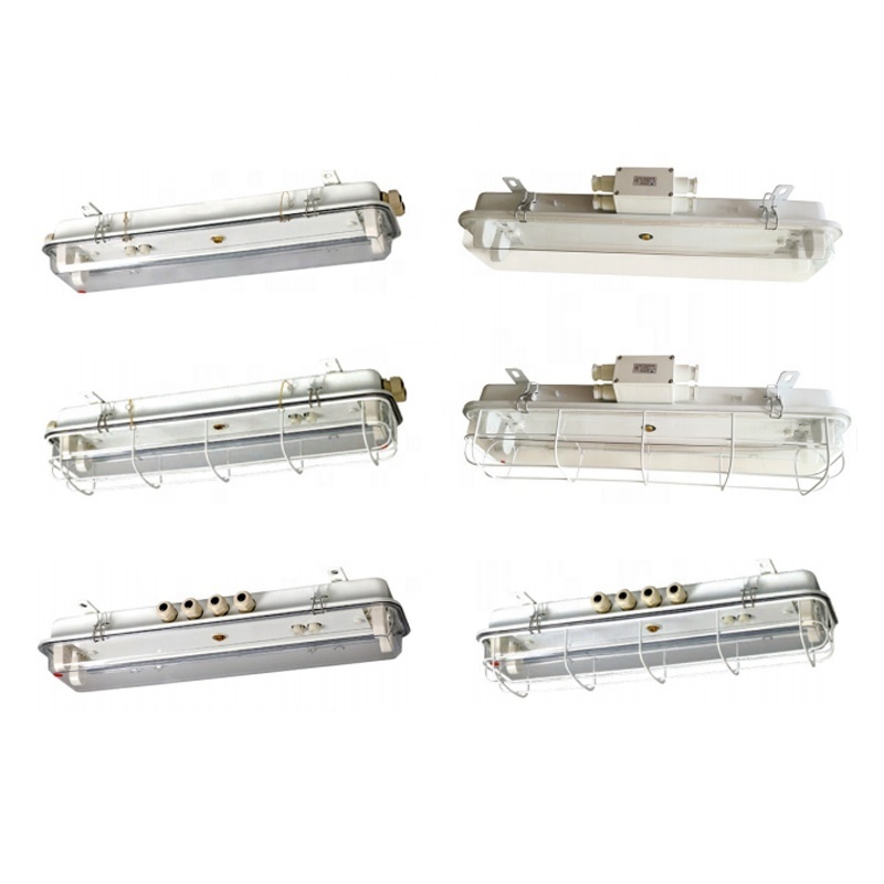 Waterproof 2*20w marine fluorescent light fixture with plastic cover and metal guard