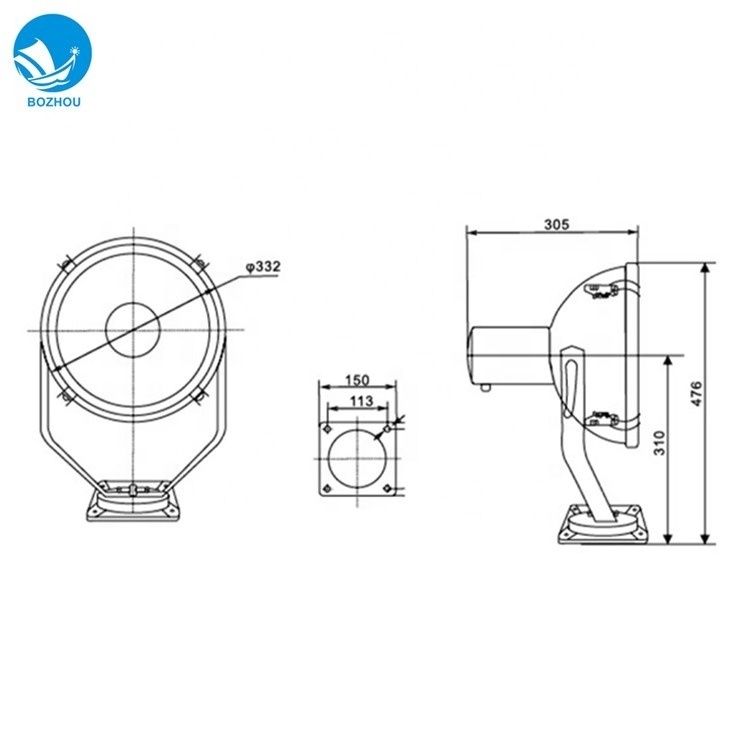 TG1-B boat steel spotlight DC110V AC220V 300W 500W marine spot light