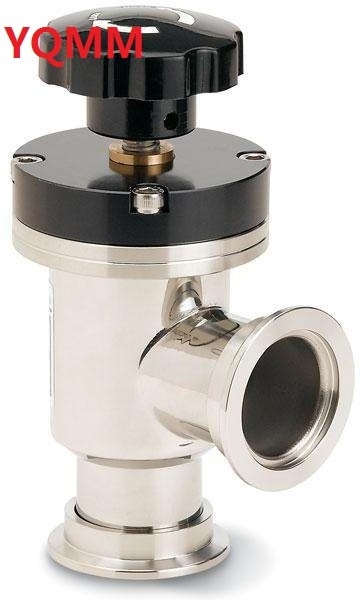 STAINLESS STEEL MANUAL VACUUM ANGLE VALVE WITH KF CF ISO FLANGE AND BELLOW SEALED GD-J