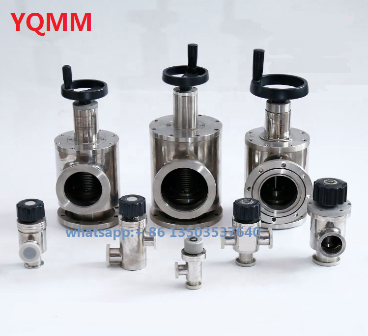 STAINLESS STEEL MANUAL VACUUM ANGLE VALVE WITH KF CF ISO FLANGE AND BELLOW SEALED GD-J