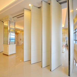 Movable solid wooden soundproof  laminated door foldable wall partition sliding partition