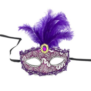 Wholesale Masquerade Halloween Party Feather Mask Christmas Mardi Gras Wedding Venetian Carnival for party