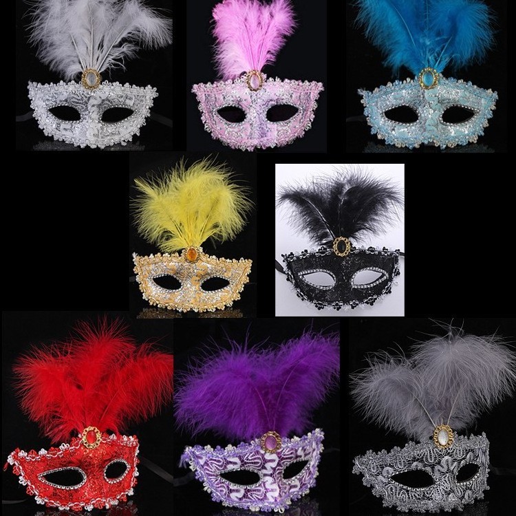 Wholesale Masquerade Halloween Party Feather Mask Christmas Mardi Gras Wedding Venetian Carnival for party