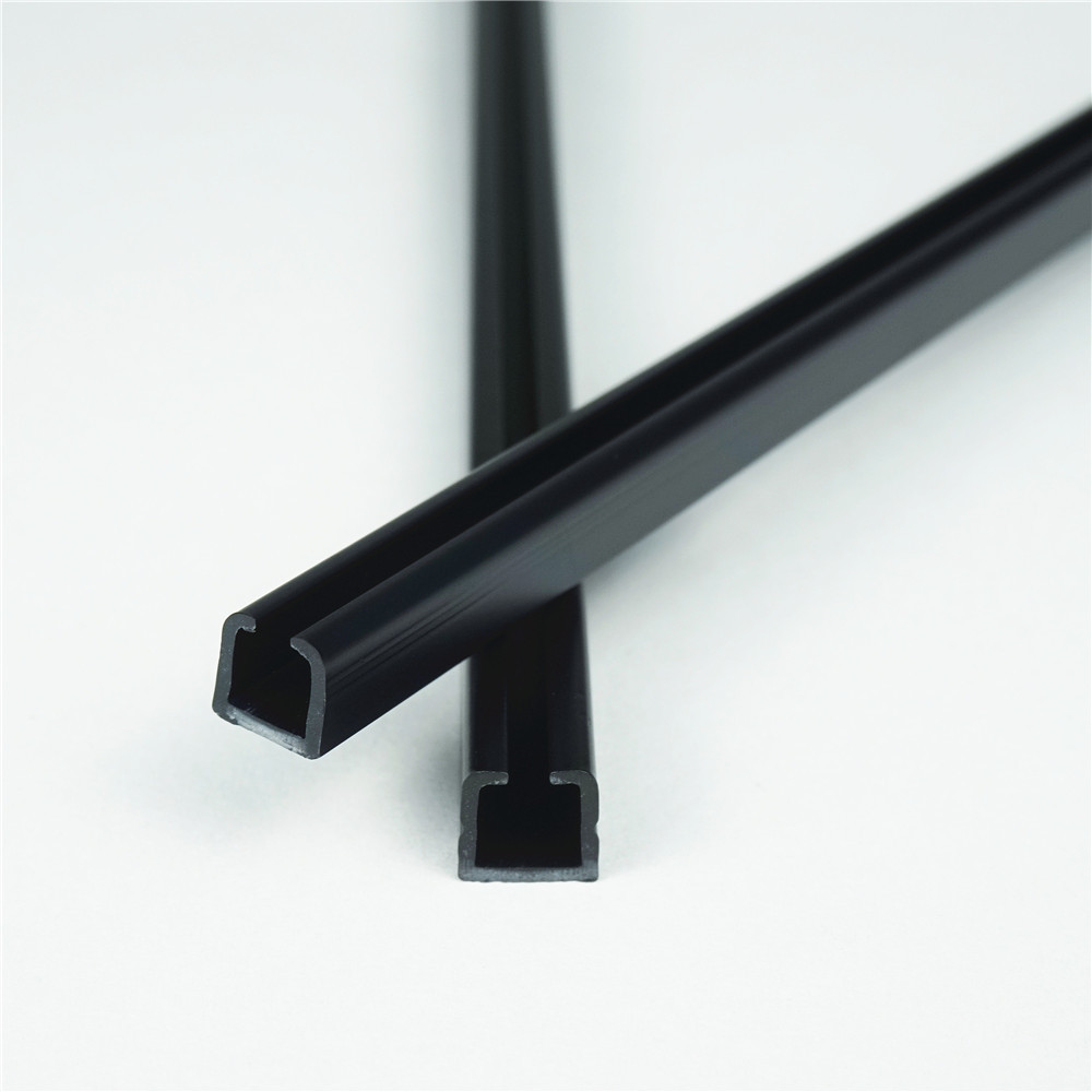 UPVC profiles plastic extrusion customized PVC profile Drawer Rail Telescopic Furniture plastic Slide Tracking Black Kitchen