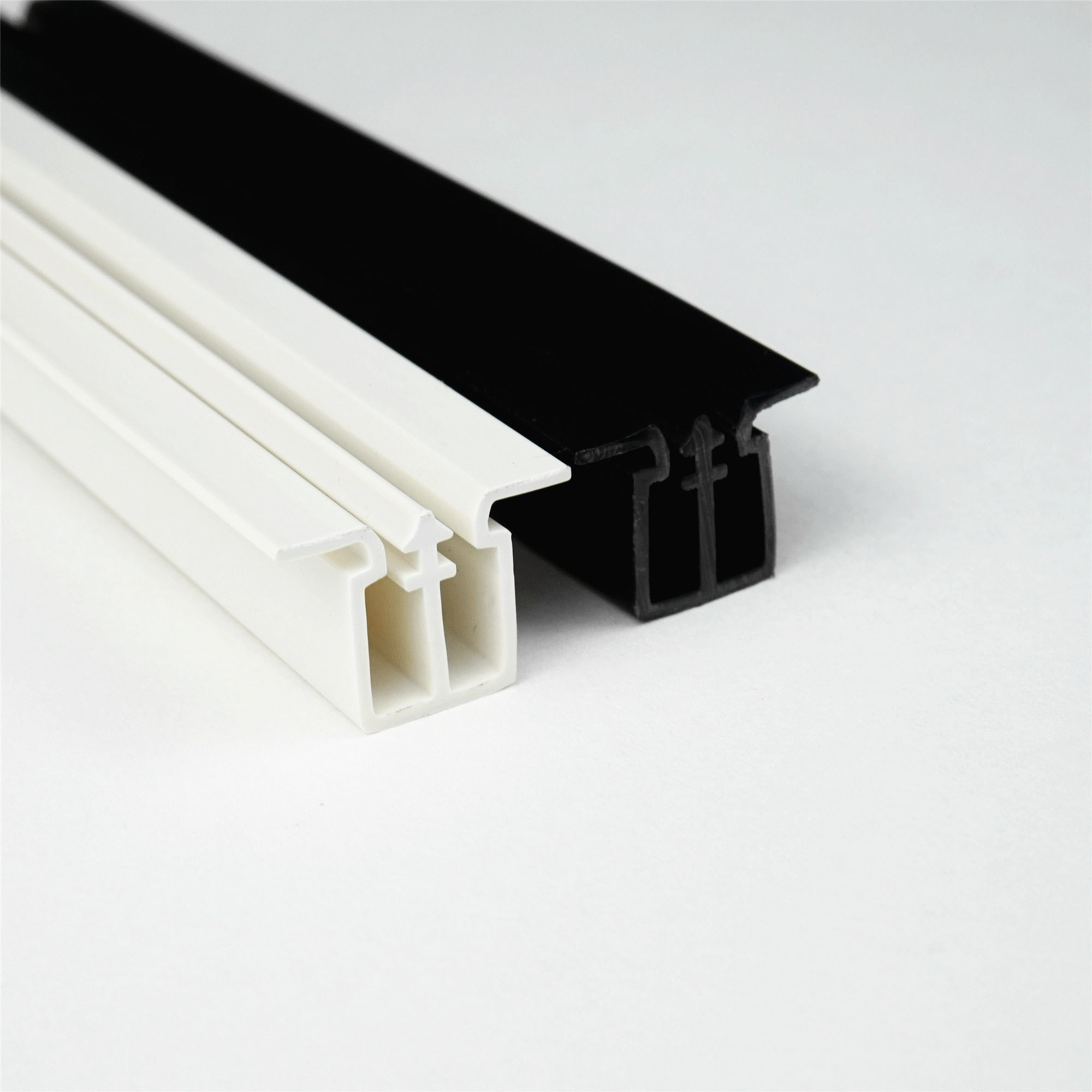 UPVC profiles plastic extrusion customized PVC profile Drawer Rail Telescopic Furniture plastic Slide Tracking Black Kitchen