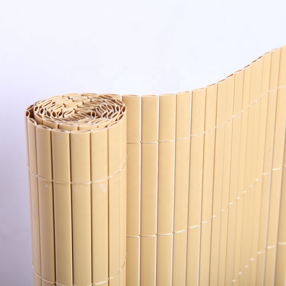 PVC bamboo fence roll double face balcony privacy screen fence Recinzione del PVC della privacy del giardino pool di bambu