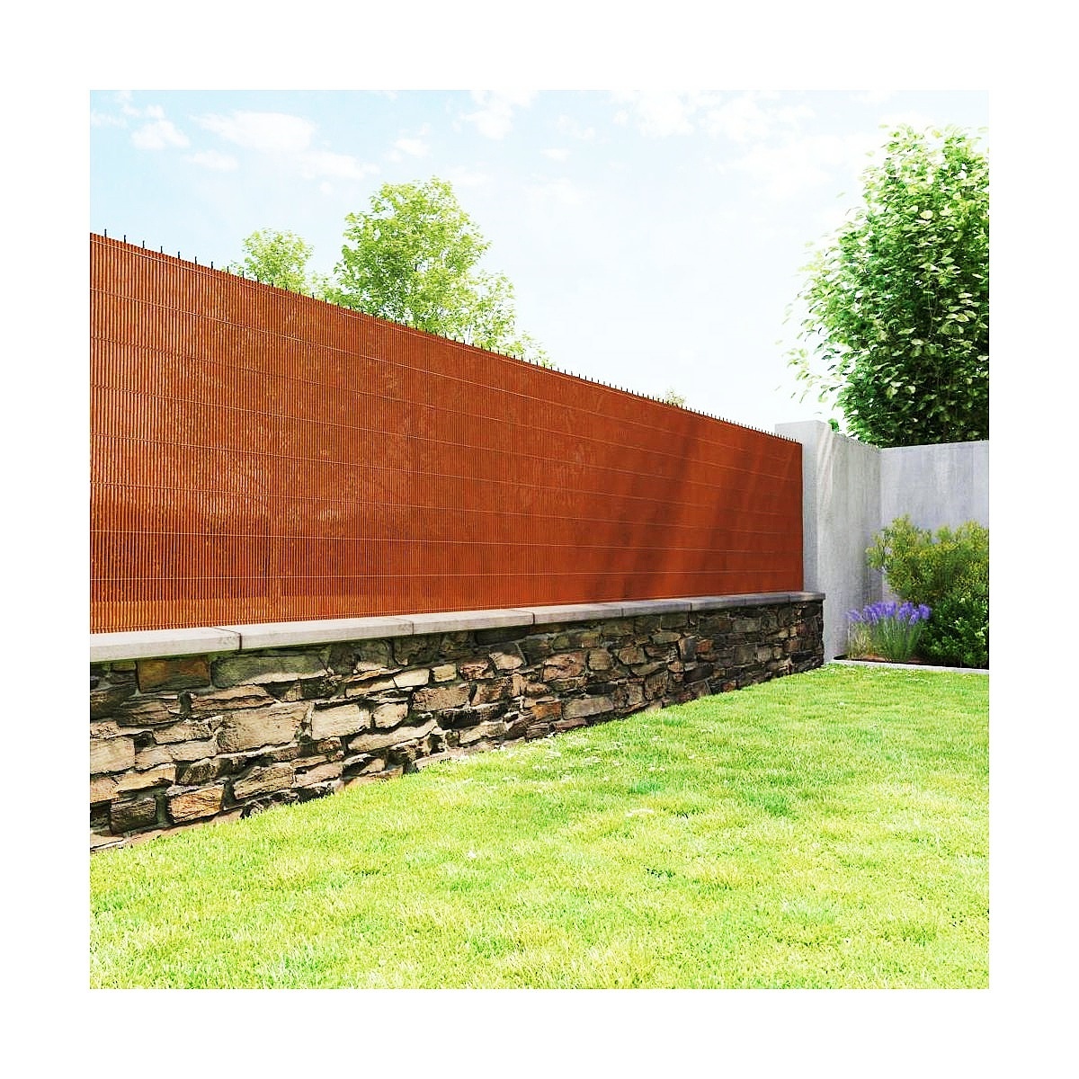 PVC bamboo fence roll double face balcony privacy screen fence Recinzione del PVC della privacy del giardino pool di bambu