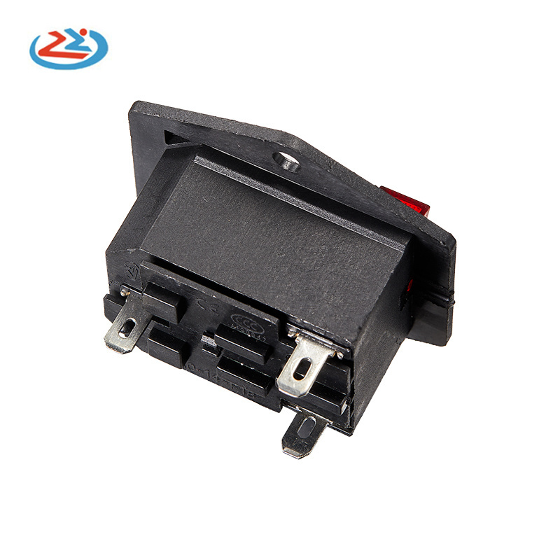 AC Power Socket Switch With Lamp With Fuse Holder With Ear 10A 250VAC 3 Pin iec320 C14 inlet connector plug