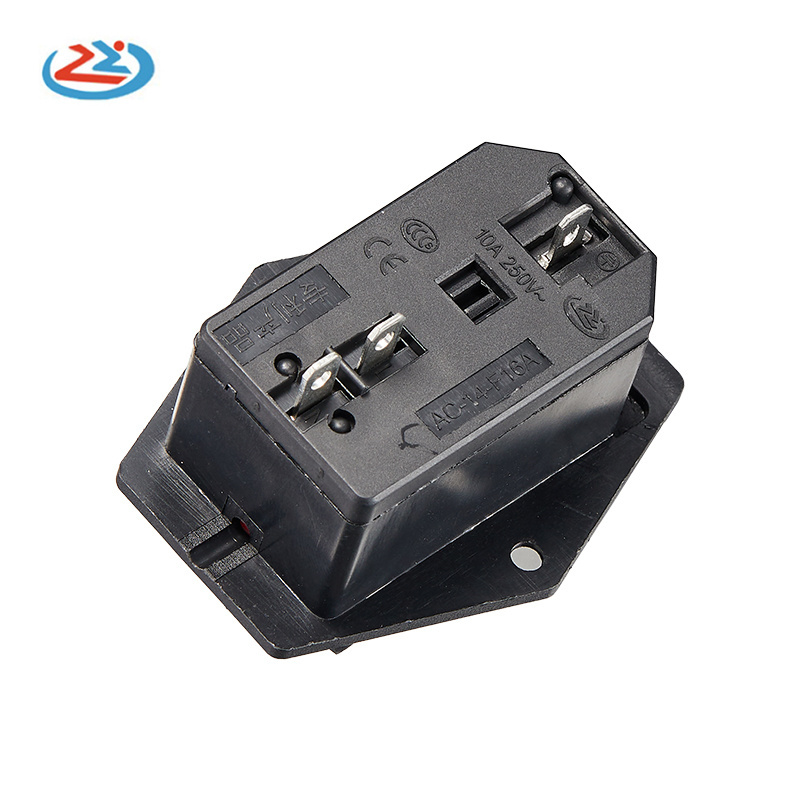 AC Power Socket Switch With Lamp With Fuse Holder With Ear 10A / 250V 10A 250VAC 3 Pin iec320 C14 inlet connector plug