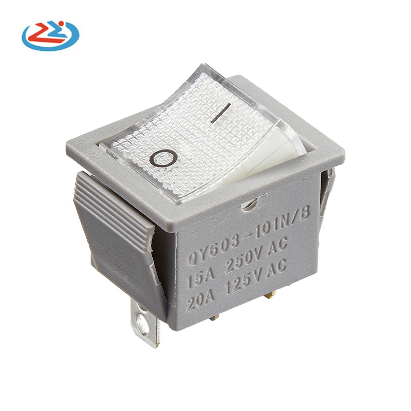 QY603-101 AC 250V/15A 125V/20A LED On/Off SPST 3 Pin Mini Boat Rocker Illuminated Toggle Switch