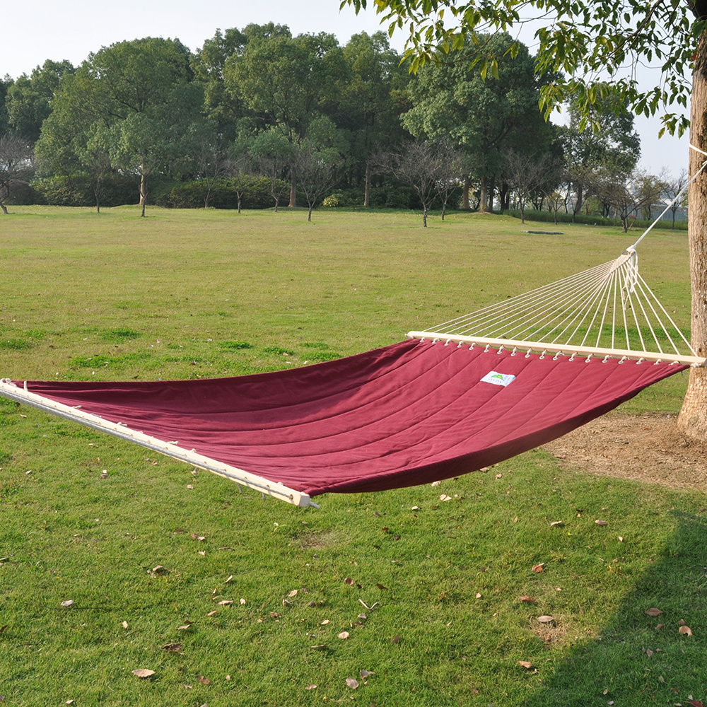 Quilted fabric hammock and removable pillows double hammock is perfect for outdoor outdoor courtyard courtyard beach