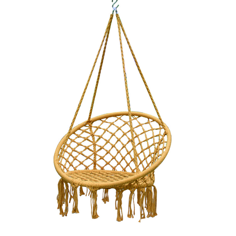 Amazon Hot Sale Customizable Swing Macrame Hanging Chair With Pillow Cushion