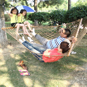 Pirny Outdoor Net Nylon Hammock With Wood Garden Swing Cotton Small Wholesale Corrosion Resistance Hammock