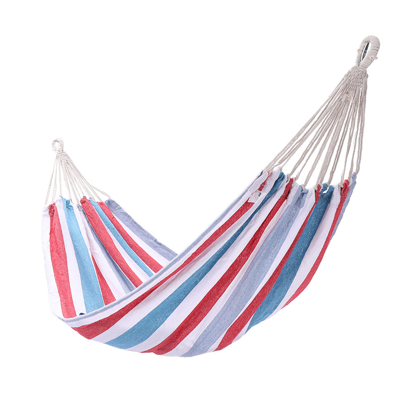 Canvas Cotton Fabric Hammock Up To Single Person Canvas Cotton Hammock With Tree Straps & Carrying Bag For Patio Porch Garden