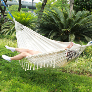 Hot Sale Bohemian Style Outdoor Leisure Heavy Duty Fringe Tassel Tree Hammock Small Package Bed Hanging Hammocks