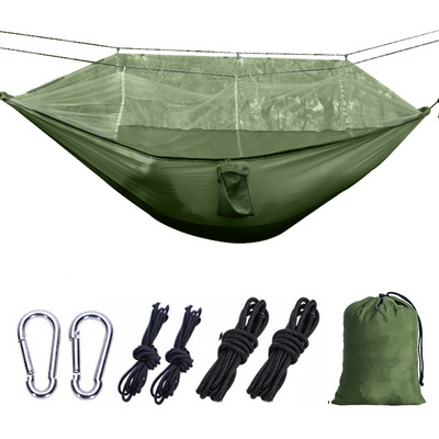 Outdoor Portable 2 Person Nylon Camping Parachute Hanging Swing Hammock With Mosquito Net