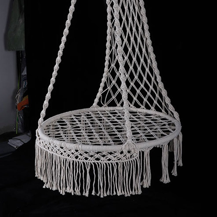 Garden Handmade Tassel Cotton Rope Hammock Patio Swing Hanging Chair For Indoor And Outdoor