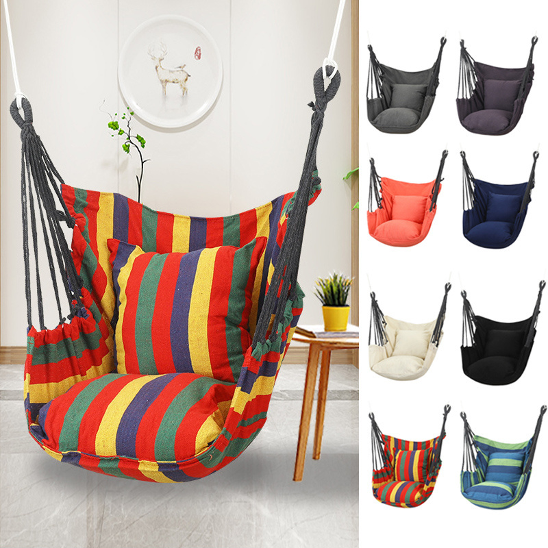 Indoor Bedroom Leisure Hanging Chair Outdoor Hanging Rope Swing Large Canvas Hammock Chair