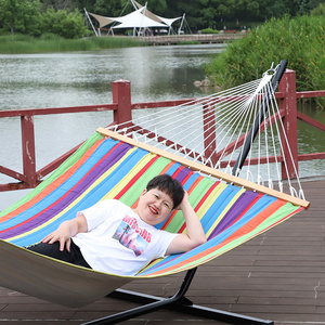 New Arrivals Factory Direct Sales Of High-quality Double-layer Mesh Cotton Canvas Lined Hammock With Stand With Soft Pillows