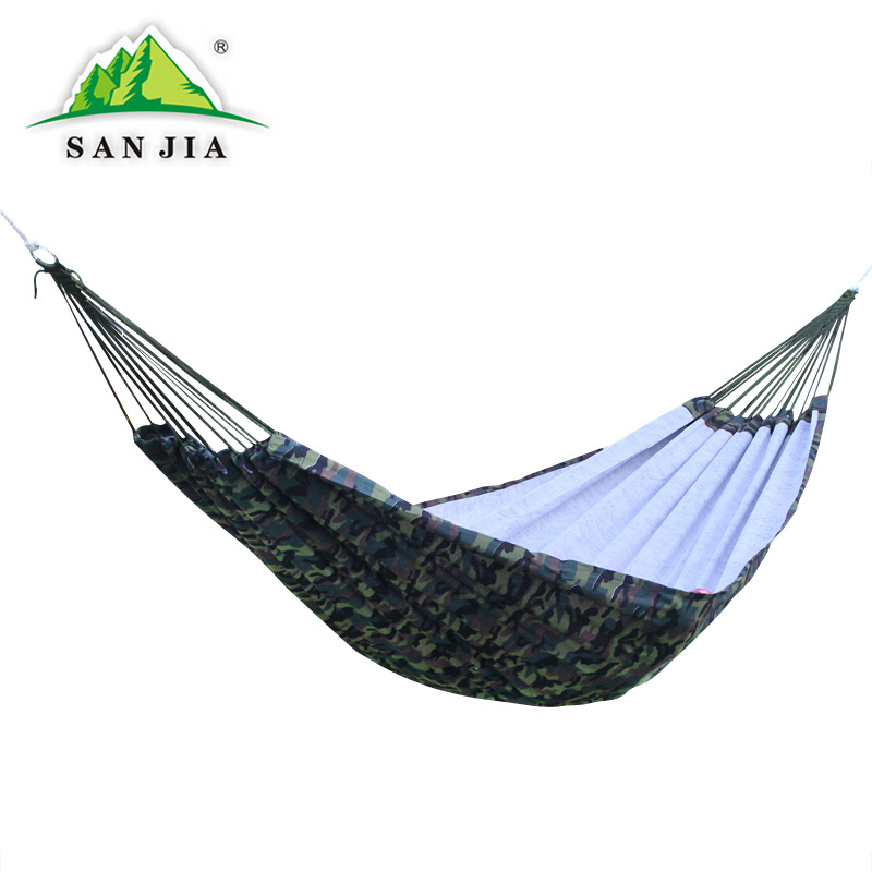 Factory Direct Hot Sale Camouflage Hammock Double Cotton Canvas Outdoor Kids Sleeping Bag Leisure Swing Bed