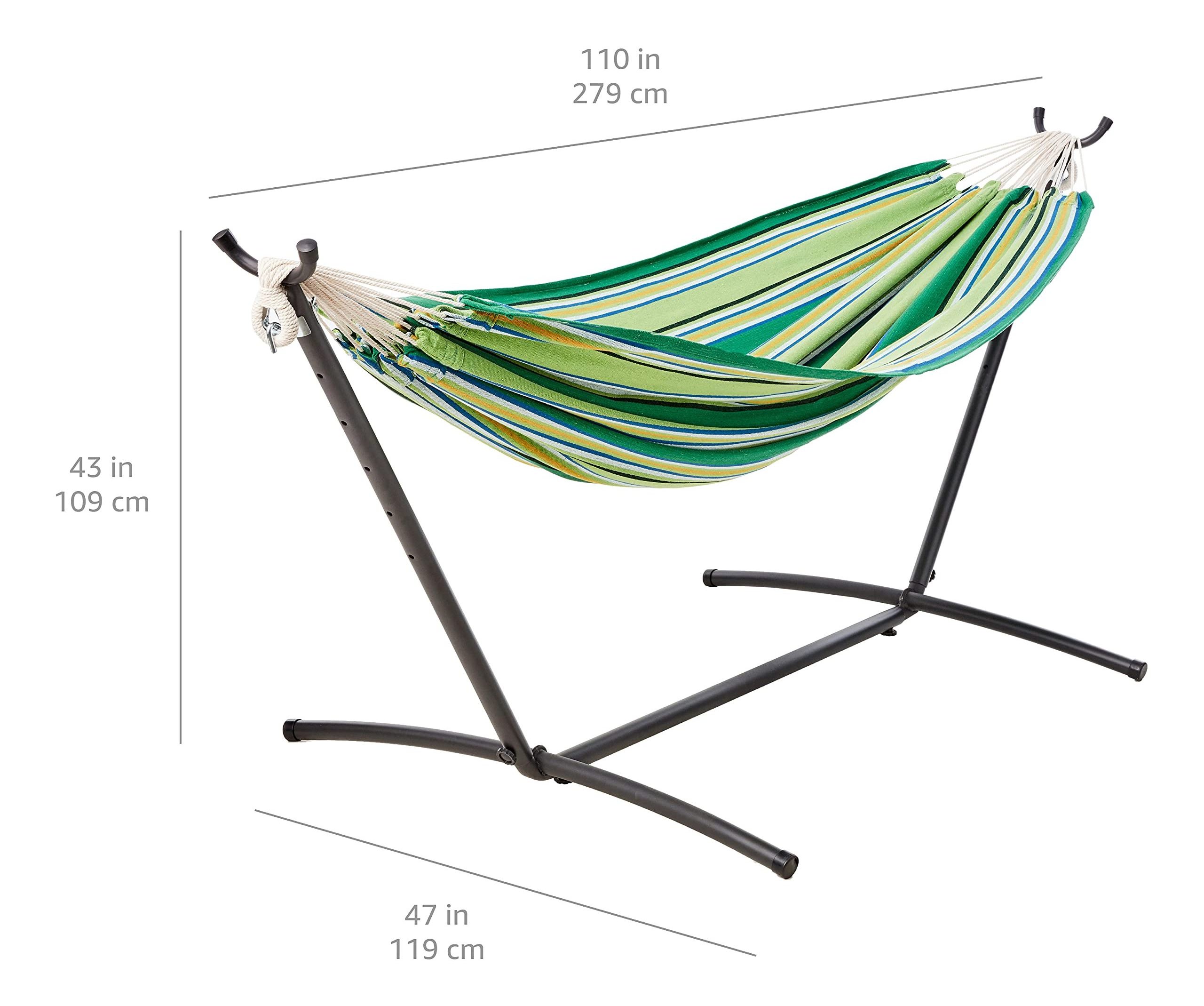 Outdoor Camping Travel Beach And Indoor Use Cotton Polyester Hammock Swings Durable Hammock Chair With Steel Stand