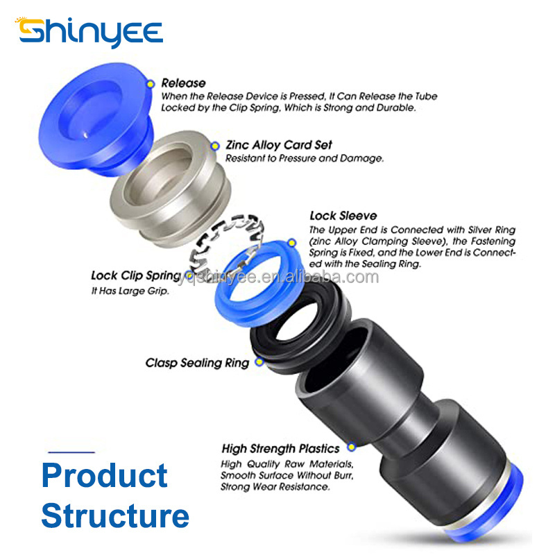 SHINYEE Factory PU series pneumatic connector plastic air quick pex fittings bulkhead fitting 51 tube fittings