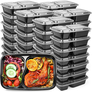 Yiqiang Factory Price Disposable 2 Compartment 3 CompartmentPlastic Take Away Bento Lunch Box Food Container