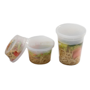 wholesale 448ml /16oz clear round small disposable plastic food salad fruit soup bowl cup container