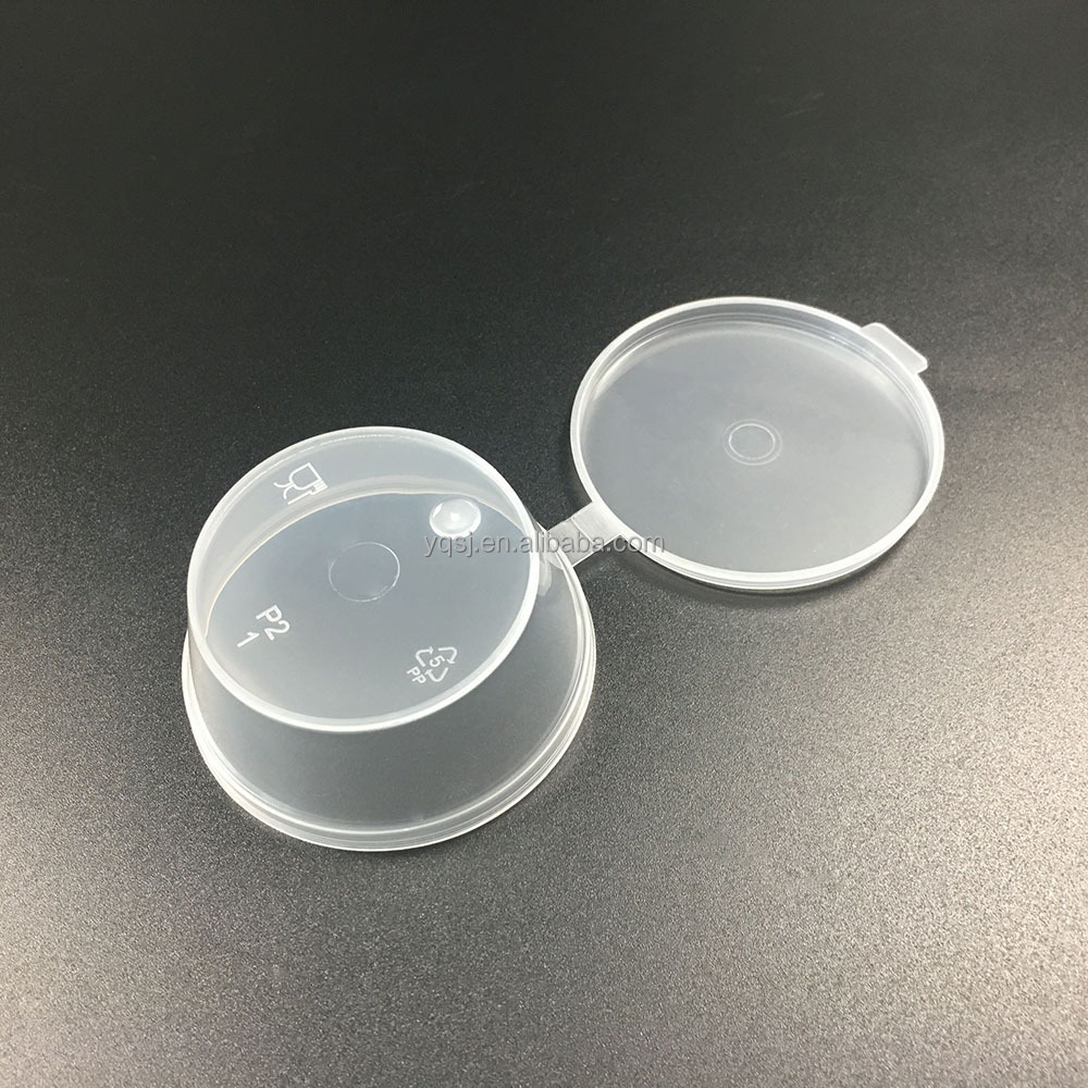 wholesale 45ml mini clear disposable plastic sauce cup / container with hinged lid